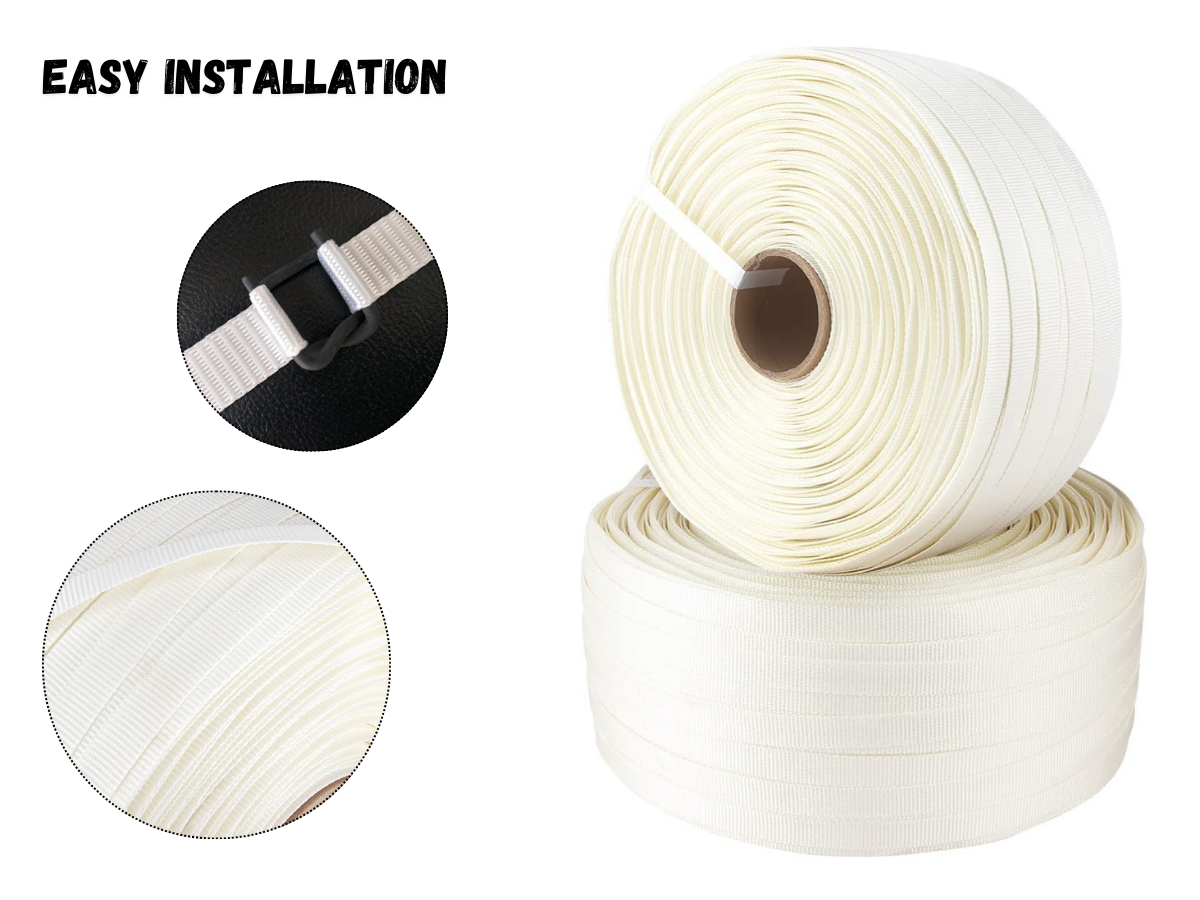 Poly woven Strap NZ 1000daN - 19mm x 600m - White Roll